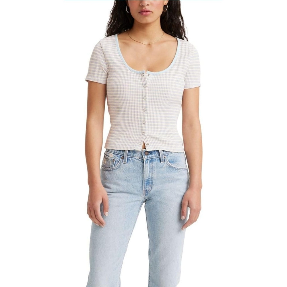 Levi's Ribbed Tee Slim Fit Striped Women's 1X 🆕